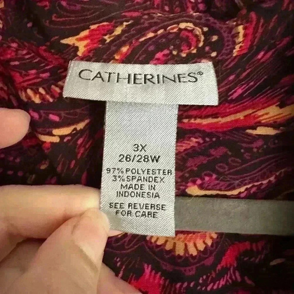 Catherines | Women's Plus Size Paisley Print Button-Down Tunic Top | Size 2X - Picture 4 of 7